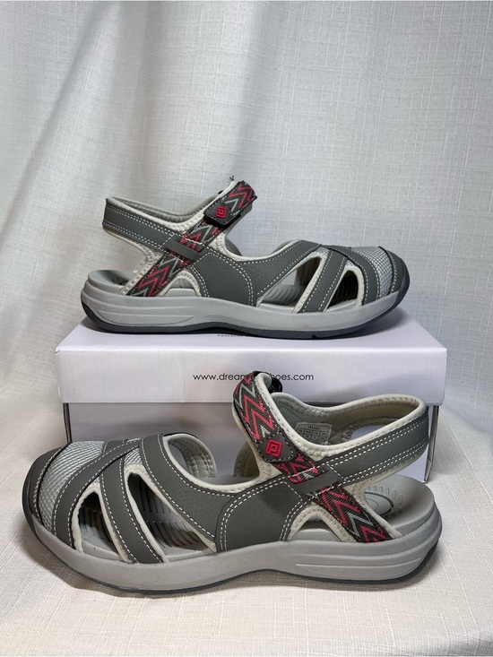 Dream Pairs Shoes - Dream Pairs Sport Hiking Sandals Women’s 8 Gray Coral Closed Toe LIKE NEW